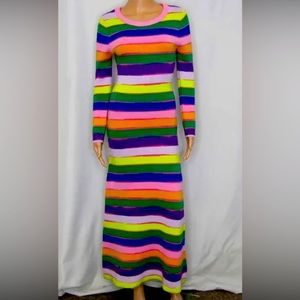 NWOT Olivia Rubin Rainbow Sweater Maxi Dress - SZ Small
